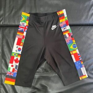 Nike Black Shorts with Flag Pattern
